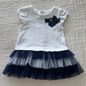 NWT Mayoral Top Navy Tiered Tulle Dress with Bow 6-12M